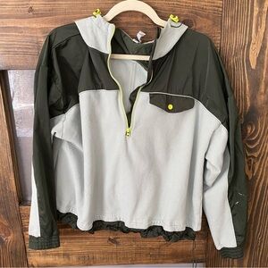 Athleta Two-Tone Windbreaker with Neon Zipper